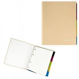 Тетрадь 160л кл. "KASHMIR" льняная, балакрон, на кольцах, с 5 цв.разделителями, Silwerhof 232146