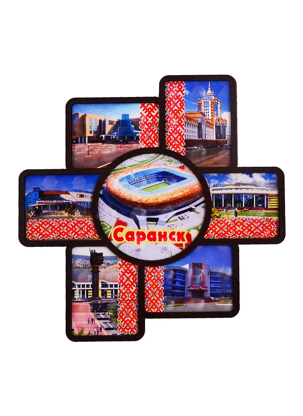 ГС Тарелка-панно Саранск 3 D Достопримечательности города вид 3 (дерево) (20 см.) 2699037 — 1