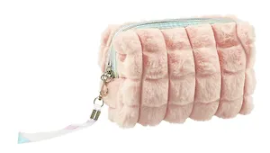 Косметичка плюшевая (розовая) (текстиль) (20х15) (12-12068-A003)