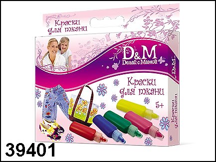 Набор краски для ткани (5+) (5цв) (39401) (Делай с мамой) 2284222 — 1