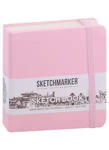 Скетчбук 12*12 80л "Sketchmarker" розовый, 140г/м2, слоновая кость, тв.обл.