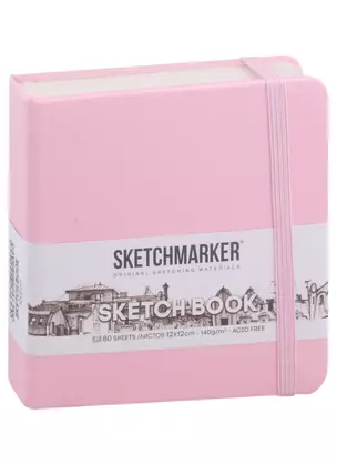 Скетчбук 12*12 80л "Sketchmarker" розовый, 140г/м2, слоновая кость, тв.обл. — 2969505 — 1