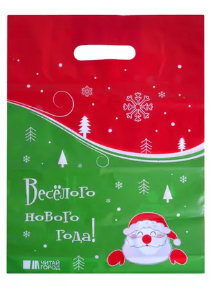 Пакет упаковочный "Читай город. Новогодний" 30*40, выруб.ручка, п/э, тип 2 — 262521 — 1