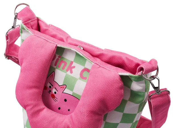 Сумка с волнистой ручкой Pink Cat (текстиль) (20х16) (12-Lanxi-A12) 3127827 — 6