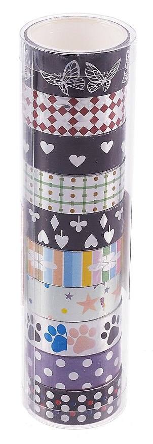Лента декоративная с рисунком, 1.5 см х 2 м, 10 штук 3095430 — 1