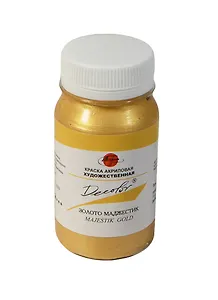 Краска акриловая "Деколор" золото маджестик,100мл,банка, Таир