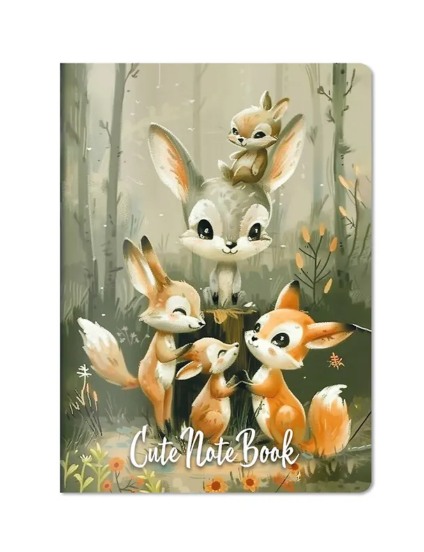 Записная книжка «Cute Animals Notebook» А6, 32 листа, дизайнерская бумага, Эксмо 3047101 — 2