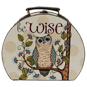 Шкатулка-саквояж Сова (24х20) (МДФ)