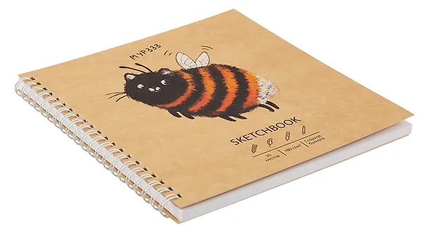Скетчбук 190*190 30л "DRAFT and CRAFT. Bumblebee", 180г/м2, обложка крафт картон, евроспираль 3069348 — 2