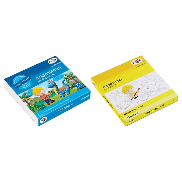 Пластилин «Юный художник», 10 цветов, 140 г, со стеком, ГАММА 216501 — 1