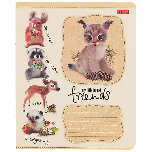 Тетрадь в линейку Hatber, "Пушистые зверушки", 12 листов, в ассортименте