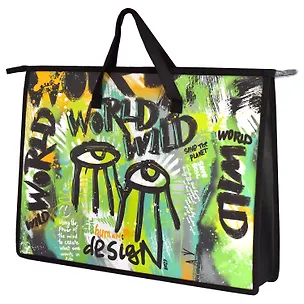 Папка для чертежей и рисунков А3 "НАСТЕННАЯ ЖИВОПИСЬ" 45*33*9см, внутр.ПВХ карман, дно с расширением, текст.ручки, УФ-печать 2969564