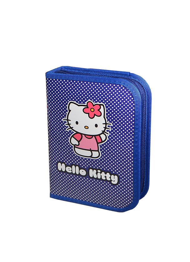 Пенал 1отд. "Hello Kitty" синий, прямоугольный, 19*13см, Премьера 229637 — 1