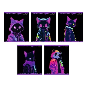 Тетрадь 48л кл. "Хакеры" печать по металлиз.пленке "Серебро", ассорти