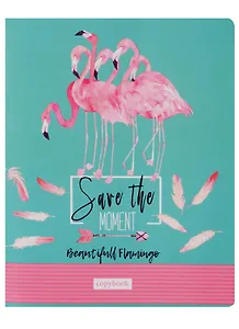 Тетрадь в линейку BG, "Фламинго", 96 листов, в ассортименте