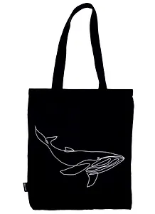 Сумка-шоппер Кит (линия) черная, текстиль 40см.*32см.