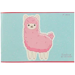 Альбом для рисования Unnika, "Милая лама", А4, 40 листов, на скрепке