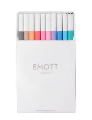 Линеры 10цв "EMOTT. Soft Pastel Color" 0,4мм, пласт.уп., UNI 3121623