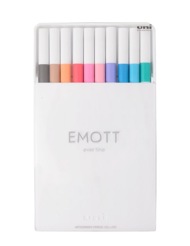 Линеры 10цв "EMOTT. Soft Pastel Color" 0,4мм, пласт.уп., UNI 3121623 — 1