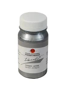 Краска акриловая "Деколор" серебро антик,100мл,банка, Таир