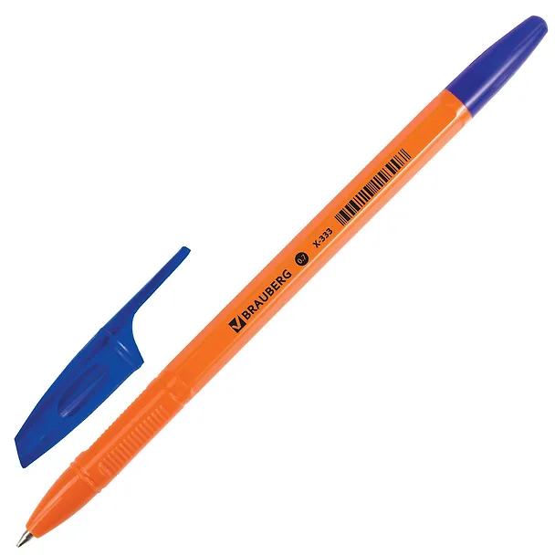 Шариковая ручка синяя 0,7 мм, X-333 Orange, Brauberg 2937286 — 2
