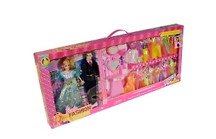 Куклы семья 2 шт (6611A) (B1051515) (22 платья и аксессуары) (коробка) 2395023