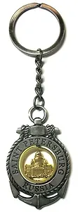 Сувенир, Акм,  Брелок-якорь-тросик "Исаакиевский собор" ,цвет античное олово