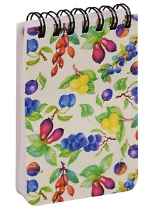 Блокнот А7 80 листов клетка "Watercolor fruits" на спирали