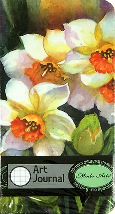 Записная книжка А6- 80л 80*160мм кл."FLOWERS" тв.обл., выб.УФ-лак, ляссе, ассорти, MODO ARTE 228465