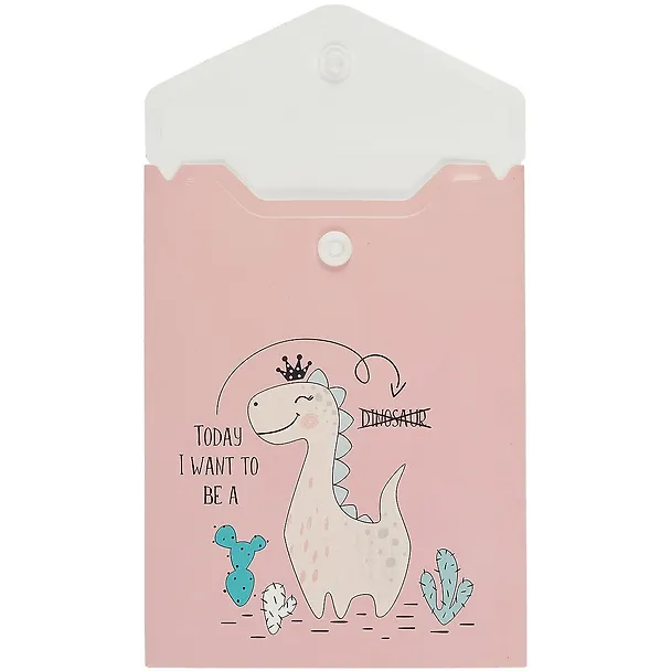 Папка-конверт А6 на кнопке "Dino Princess", вертикальная 2879132 — 2