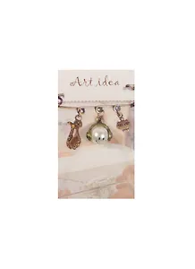 Кулоны в асс. 2 Бусина смайлик в бронзовой оправе (QA 7008) (14021286) (упаковка)