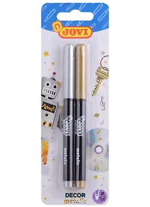 Маркеры для декорирования Jovi, Decor Metalic, золотой, серебряный 2 мм