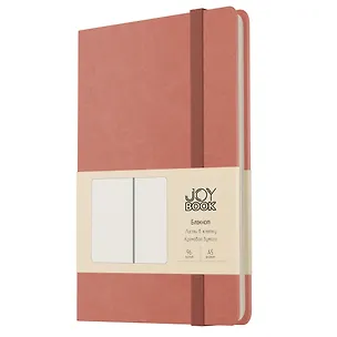 Книга для записей А5 96л кл. "Joy Book. Малиновый латте" иск.кожа, тонир.блок, скругл.углы, ляссе, резинка, карман на задн.форзаце 3126039