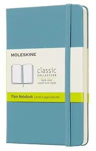 Блокнот, Moleskine, Молескин Classic Pocket 90*140мм 192стр. нелинованный твердая обложка голубой