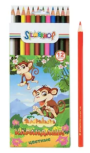 Карандаши цветные 12цв "ZANZIBAR" к/к, с подвесом, Silwerhof