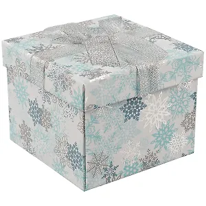 Коробка подарочная "Морозный узор" 12*12*9cм, картон