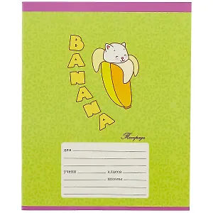 Тетрадь в клетку Listoff, "Котики гурманы", 12 листов, в ассортименте