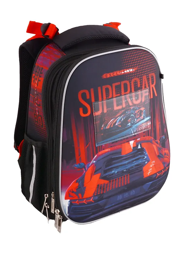 Ранец «Supercar. Ergonomic classic», 2 отделения, 2 кармана с расширением, 37×29×17 см, ЭВА, Hatber 2990178 — 1