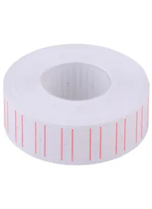 Лента для этикет-пистолета 21*12мм 1000шт/рул., белая с красн.полосой