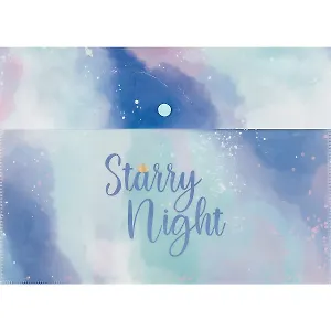 Папка-конверт А4 на кнопке "Starry night", с блестками
