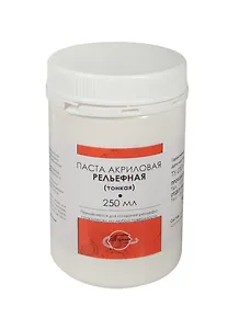 Паста акриловая рельефная 250мл белая тонкая, банка, Таир