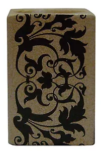 Подсвечник керамический со свечой (узор черн) (15135)