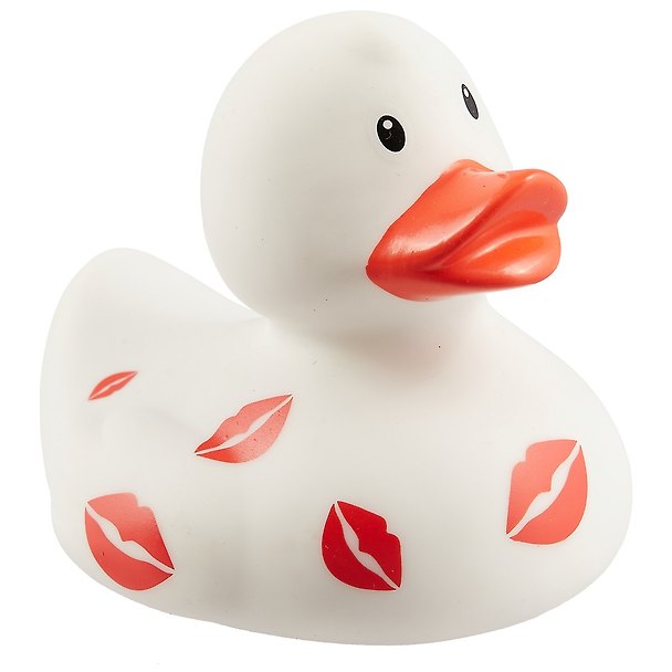 Игрушка для ванной, уточка резиновая FUNNY DUCKS "Уточка белая в поцелуях" (1995) 2535094 — 1