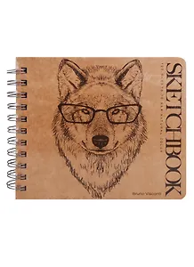 Скетчбук 180*155 120л "BV" крафт бумага 70г/м2, спираль, ассорти, Bruno Visconti