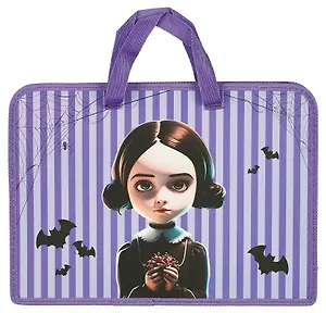 Папка-сумка для тетрадей А4 "Вэнсдэй" молния, пластик, с ручками