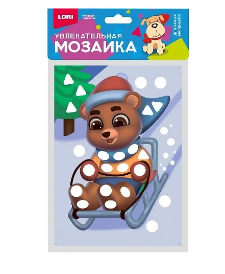 Набор для творчества LORI. Увлекательная мозаика (металлизированная) малый набор "Медвёжонок" 2950229 — 1
