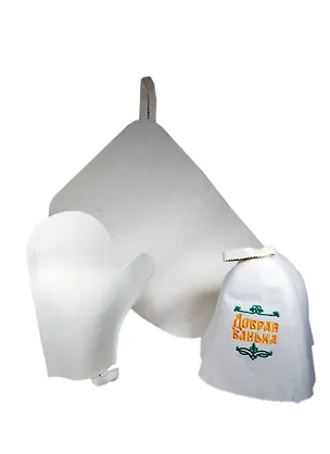 Подарочный набор для бани 3пр.(Шапка Добрая банька, коврик, рукавица) (397-066) 2397647