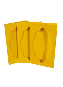 ФРИДЕКОР Набор открыток тройных с овал.фигур.окошком цв."солнечный желтый" 3шт. card3-1-210