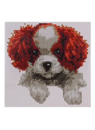 Набор для творчества TUKZAR Алмазная мозаика 20х20см Собачка, на подрамнике, частичная выкладка 2792423