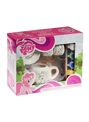 Набор посуды для росписи MultiArt My Little Pony (TEA SET-MLP) (5 предметов+краски +кисточка) (3+) (коробка) (в кор. 24шт.) 2516991